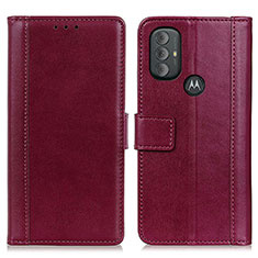 Custodia Portafoglio In Pelle Cover con Supporto N02P per Motorola Moto G Power (2022) Rosso