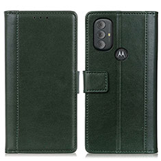 Custodia Portafoglio In Pelle Cover con Supporto N02P per Motorola Moto G Power (2022) Verde