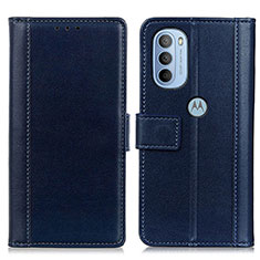 Custodia Portafoglio In Pelle Cover con Supporto N02P per Motorola Moto G31 Blu
