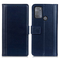 Custodia Portafoglio In Pelle Cover con Supporto N02P per Motorola Moto G50 Blu
