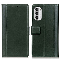 Custodia Portafoglio In Pelle Cover con Supporto N02P per Motorola MOTO G52 Verde