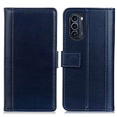 Custodia Portafoglio In Pelle Cover con Supporto N02P per Motorola Moto G52j 5G Blu