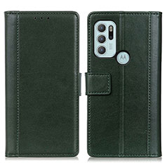 Custodia Portafoglio In Pelle Cover con Supporto N02P per Motorola Moto G60s Verde