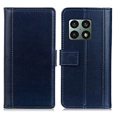 Custodia Portafoglio In Pelle Cover con Supporto N02P per OnePlus 10 Pro 5G Blu