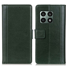 Custodia Portafoglio In Pelle Cover con Supporto N02P per OnePlus 10 Pro 5G Verde