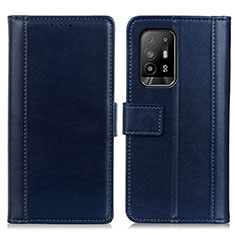 Custodia Portafoglio In Pelle Cover con Supporto N02P per Oppo A95 5G Blu