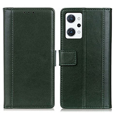 Custodia Portafoglio In Pelle Cover con Supporto N02P per Oppo Reno7 A Verde