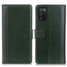Custodia Portafoglio In Pelle Cover con Supporto N02P per Samsung Galaxy A03s Verde