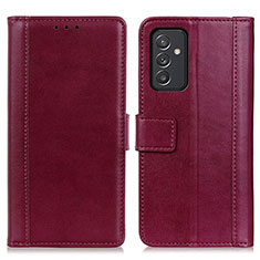 Custodia Portafoglio In Pelle Cover con Supporto N02P per Samsung Galaxy A05s Rosso