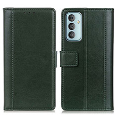 Custodia Portafoglio In Pelle Cover con Supporto N02P per Samsung Galaxy F13 4G Verde