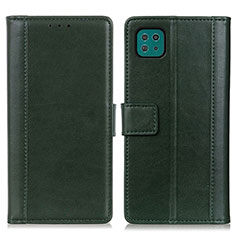 Custodia Portafoglio In Pelle Cover con Supporto N02P per Samsung Galaxy F42 5G Verde