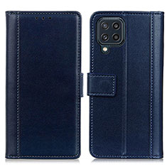 Custodia Portafoglio In Pelle Cover con Supporto N02P per Samsung Galaxy M32 4G Blu