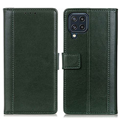 Custodia Portafoglio In Pelle Cover con Supporto N02P per Samsung Galaxy M32 4G Verde