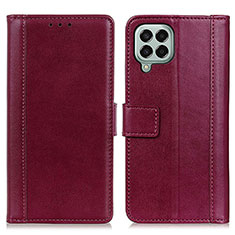 Custodia Portafoglio In Pelle Cover con Supporto N02P per Samsung Galaxy M33 5G Rosso