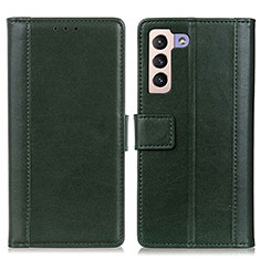 Custodia Portafoglio In Pelle Cover con Supporto N02P per Samsung Galaxy S22 5G Verde