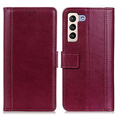 Custodia Portafoglio In Pelle Cover con Supporto N02P per Samsung Galaxy S22 Plus 5G Rosso