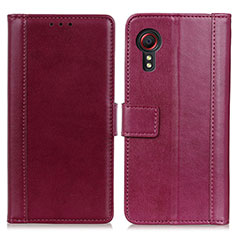 Custodia Portafoglio In Pelle Cover con Supporto N02P per Samsung Galaxy XCover 5 SM-G525F Rosso