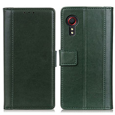 Custodia Portafoglio In Pelle Cover con Supporto N02P per Samsung Galaxy XCover 5 SM-G525F Verde