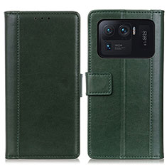 Custodia Portafoglio In Pelle Cover con Supporto N02P per Xiaomi Mi 11 Ultra 5G Verde