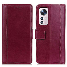 Custodia Portafoglio In Pelle Cover con Supporto N02P per Xiaomi Mi 12 Lite 5G Rosso