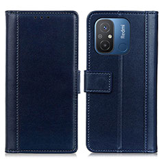 Custodia Portafoglio In Pelle Cover con Supporto N02P per Xiaomi Poco C55 Blu