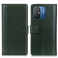 Custodia Portafoglio In Pelle Cover con Supporto N02P per Xiaomi Poco C55 Verde