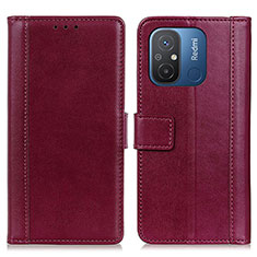 Custodia Portafoglio In Pelle Cover con Supporto N02P per Xiaomi Redmi 11A 4G Rosso