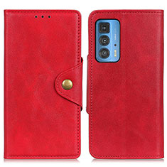 Custodia Portafoglio In Pelle Cover con Supporto N03P per Motorola Moto Edge 20 Pro 5G Rosso