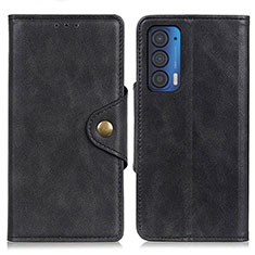 Custodia Portafoglio In Pelle Cover con Supporto N03P per Motorola Moto Edge (2021) 5G Nero