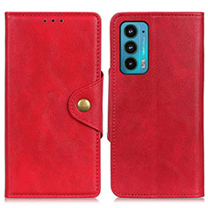 Custodia Portafoglio In Pelle Cover con Supporto N03P per Motorola Moto Edge Lite 5G Rosso