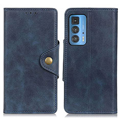 Custodia Portafoglio In Pelle Cover con Supporto N03P per Motorola Moto Edge S Pro 5G Blu