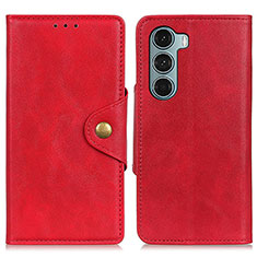 Custodia Portafoglio In Pelle Cover con Supporto N03P per Motorola Moto Edge S30 5G Rosso