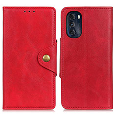Custodia Portafoglio In Pelle Cover con Supporto N03P per Motorola Moto G 5G (2022) Rosso
