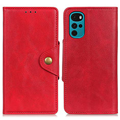 Custodia Portafoglio In Pelle Cover con Supporto N03P per Motorola Moto G22 Rosso