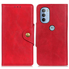 Custodia Portafoglio In Pelle Cover con Supporto N03P per Motorola Moto G41 Rosso