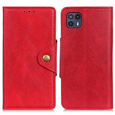 Custodia Portafoglio In Pelle Cover con Supporto N03P per Motorola Moto G50 5G Rosso