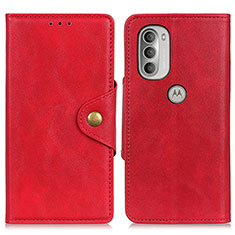 Custodia Portafoglio In Pelle Cover con Supporto N03P per Motorola Moto G51 5G Rosso