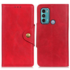 Custodia Portafoglio In Pelle Cover con Supporto N03P per Motorola Moto G60 Rosso