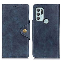 Custodia Portafoglio In Pelle Cover con Supporto N03P per Motorola Moto G60s Blu
