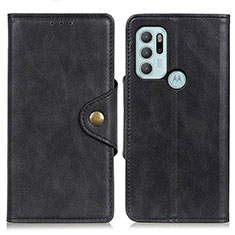 Custodia Portafoglio In Pelle Cover con Supporto N03P per Motorola Moto G60s Nero