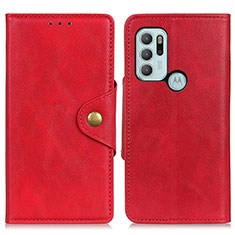Custodia Portafoglio In Pelle Cover con Supporto N03P per Motorola Moto G60s Rosso