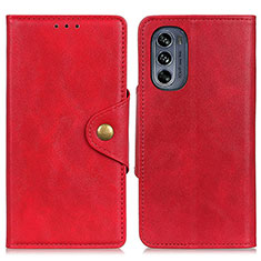 Custodia Portafoglio In Pelle Cover con Supporto N03P per Motorola Moto G62 5G Rosso