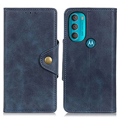 Custodia Portafoglio In Pelle Cover con Supporto N03P per Motorola Moto G71 5G Blu