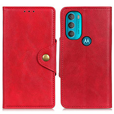 Custodia Portafoglio In Pelle Cover con Supporto N03P per Motorola Moto G71 5G Rosso