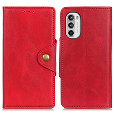 Custodia Portafoglio In Pelle Cover con Supporto N03P per Motorola Moto G71s 5G Rosso