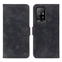 Custodia Portafoglio In Pelle Cover con Supporto N03P per Oppo F19 Pro+ Plus 5G Nero