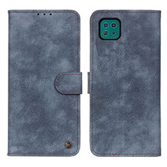 Custodia Portafoglio In Pelle Cover con Supporto N03P per Samsung Galaxy F42 5G Blu