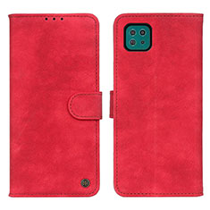 Custodia Portafoglio In Pelle Cover con Supporto N03P per Samsung Galaxy F42 5G Rosso