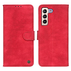 Custodia Portafoglio In Pelle Cover con Supporto N03P per Samsung Galaxy S21 5G Rosso