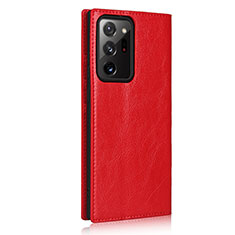 Custodia Portafoglio In Pelle Cover con Supporto N04 per Samsung Galaxy Note 20 Ultra 5G Rosso